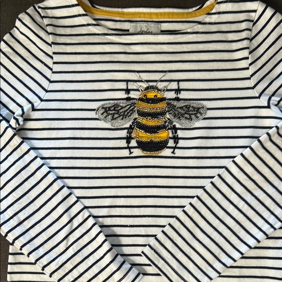 Joules Harbour Luxe Long Sleeve Jersey Top - Bee Embellishment - Picture 5 of 10